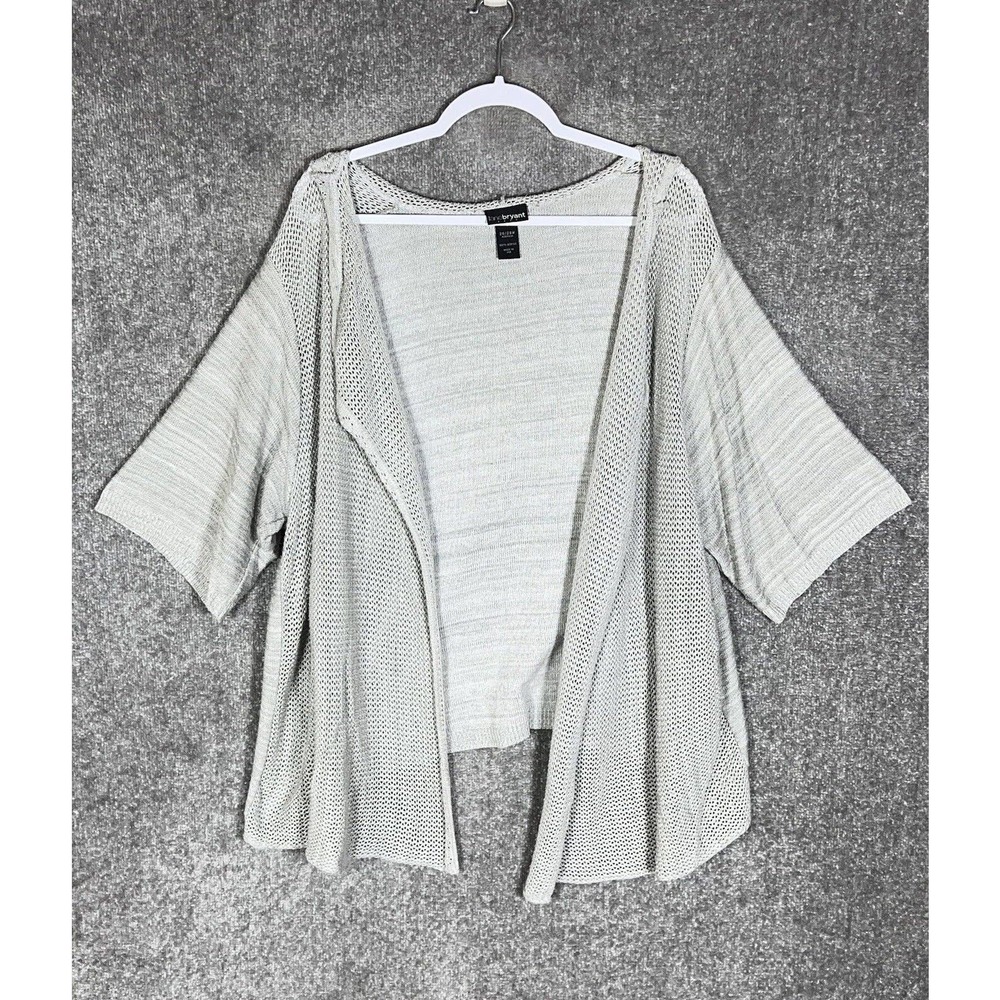 Lane Bryant Short Sleeve Open Waterfall Hooded Knit Cardigan Women Sz 26/28W USA